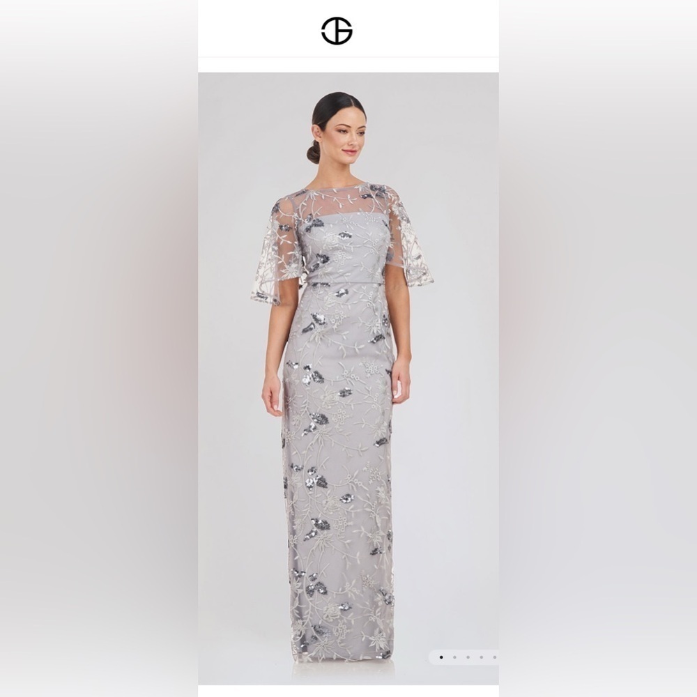 JS Collections Daphne Flutter Column Gown NWT
